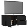 Glossy black plywood TV cabinet 80x34x36 cm by , TV Furniture - Ref: Foro24-801857, Price: 49,99 €, Discount: %