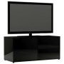 Glossy black plywood TV cabinet 80x34x36 cm by , TV Furniture - Ref: Foro24-801857, Price: 49,99 €, Discount: %