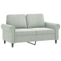 2-Sitzer-Sofa aus hellgrauem Samt, 120 cm von , Sofas - Ref: Foro24-359519, Preis: 245,82 €, Rabatt: %