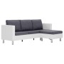 3-Sitzer-Sofa mit weißen Kunstlederkissen von , Sofas - Ref: Foro24-282286, Preis: 418,14 €, Rabatt: %