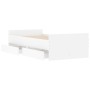 White bed frame with drawers 75x190 cm by , Beds and slatted bases - Ref: Foro24-3207385, Price: 123,81 €, Discount: %