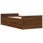 Brown oak bed frame with drawers 75x190 cm by , Beds and slatted bases - Ref: Foro24-3207391, Price: 147,75 €, Discount: %