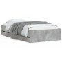 Concrete gray engineered wood bed with drawers 75x190 cm by , Beds and slatted bases - Ref: Foro24-3207332, Price: 136,67 €, ...