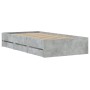 Cama con cajones madera de ingeniería gris hormigón 75x190 cm de , Camas y somieres - Ref: Foro24-3207332, Precio: 136,67 €, ...