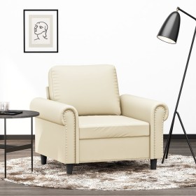 Cream synthetic leather armchair 60 cm by , Sofas - Ref: Foro24-359495, Price: 181,85 €, Discount: %