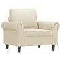 Sillón cuero sintético crema 60 cm de , Sofás - Ref: Foro24-359495, Precio: 181,99 €, Descuento: %