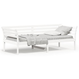 Sofá cama de madera maciza de pino blanco 100x200 cm de , Camas y somieres - Ref: Foro24-842875, Precio: 129,09 €, Descuento: %