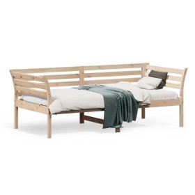 Solid pine wood sofa bed 75x190 cm by , Beds and slatted bases - Ref: Foro24-842882, Price: 98,99 €, Discount: %