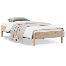 Solid pine wood bed frame 100x200 cm by , Beds and slatted bases - Ref: Foro24-842706, Price: 74,83 €, Discount: %