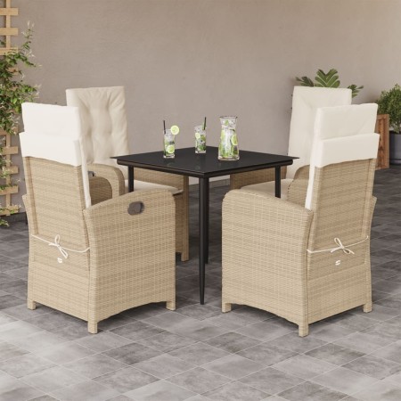 5-teiliges Garten-Esszimmer-Set mit Kissen synthetisches Rattan beige von , Gartensets - Ref: Foro24-3212371, Preis: 630,35 €...