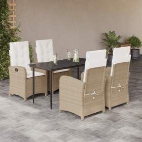 5-teiliges Garten-Esszimmer-Set mit Kissen synthetisches Rattan beige von , Gartensets - Ref: Foro24-3212373, Preis: 655,99 €...