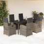 Garden dining set 7 pieces and gray synthetic rattan cushions by , Garden sets - Ref: Foro24-3212367, Price: 1,00 €, Discount: %