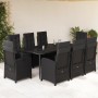 Set de comedor de jardín 9 pzas y cojines ratán sintético negro de , Conjuntos de jardín - Ref: Foro24-3212319, Precio: 1,00 ...