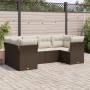 Set of 6 garden sofas and brown synthetic rattan cushions by , Garden sets - Ref: Foro24-3218113, Price: 402,99 €, Discount: %