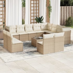 Garden set with 13-piece synthetic rattan beige cushions. by , Garden sets - Ref: Foro24-3250317, Price: 1,00 €, Discount: %