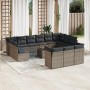 14-piece garden sofa set with gray synthetic rattan cushions by , Garden sets - Ref: Foro24-3250299, Price: 923,63 €, Discoun...