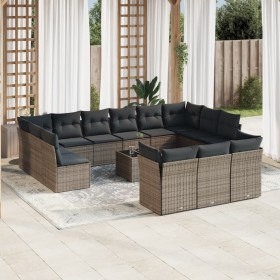 14-piece garden sofa set with gray synthetic rattan cushions by , Garden sets - Ref: Foro24-3250299, Price: 926,51 €, Discoun...