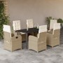 7-piece garden dining set with beige synthetic rattan cushions by , Garden sets - Ref: Foro24-3212386, Price: 996,58 €, Disco...