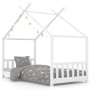 Estructura de cama infantil madera maciza pino blanco 80x160 cm de vidaXL, Cunas y camas para niños - Ref: Foro24-283368, Pre...