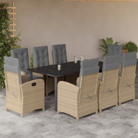 9-teiliges Garten-Esszimmer-Set mit Kissen synthetisches Rattan beige von , Gartensets - Ref: Foro24-3212409, Preis: 1,00 €, ...