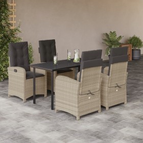 Set comedor de jardín 5 pzas cojines ratán sintético gris claro de , Conjuntos de jardín - Ref: Foro24-3212423, Precio: 624,9...