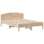 Bed frame with solid pine wood headboard 160x200 cm by , Beds and slatted bases - Ref: Foro24-3216194, Price: 172,63 €, Disco...