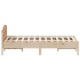 Bed frame with solid pine wood headboard 160x200 cm by , Beds and slatted bases - Ref: Foro24-3216194, Price: 172,63 €, Disco...