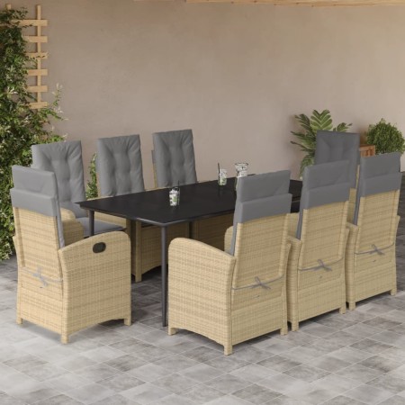 Set comedor de jardín 9 pzas con cojines ratán sintético beige de , Conjuntos de jardín - Ref: Foro24-3212399, Precio: 1,00 €...