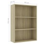 Estantería de 3 niveles madera contrachapada roble 80x30x114cm de , Librerías y estanterías - Ref: Foro24-801011, Precio: 87,...