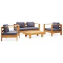 4-piece garden furniture set with solid acacia wood and gray cushions. by , Garden sets - Ref: Foro24-278916, Price: 687,16 €...