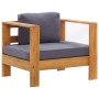 4-piece garden furniture set with solid acacia wood and gray cushions. by , Garden sets - Ref: Foro24-278916, Price: 687,16 €...