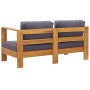 4-piece garden furniture set with solid acacia wood and gray cushions. by , Garden sets - Ref: Foro24-278916, Price: 687,16 €...