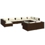 Set muebles de jardín 10 pzas y cojines ratán sintético marrón de , Conjuntos de jardín - Ref: Foro24-3102066, Precio: 952,10...