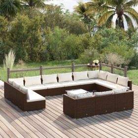 14-teiliges Gartenmöbel-Set und Kissen synthetisches Rattan braun von , Gartensets - Ref: Foro24-3102114, Preis: 1,00 €, Raba...