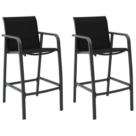 Garden high chairs 2 units black textilene by , Garden chairs - Ref: Foro24-48116, Price: 169,58 €, Discount: %