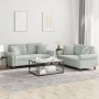 Sofagarnitur mit 2 Stück hellgrauen Samtkissen von , Sofas - Ref: Foro24-3202230, Preis: 530,48 €, Rabatt: %