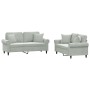 Two-piece light gray velvet sofa set with cushions by , Sofas - Ref: Foro24-3202230, Price: 526,92 €, Discount: %