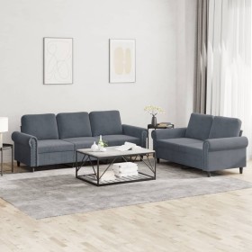 Set von Sofas mit 2 Stück dunkelgrauen Samtkissen von , Sofas - Ref: Foro24-3202251, Preis: 573,98 €, Rabatt: %