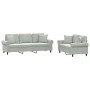 Sofagarnitur mit 2 Stück hellgrauen Samtkissen von , Sofas - Ref: Foro24-3202270, Preis: 584,39 €, Rabatt: %