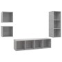 Set de muebles de salón 4 pzas madera ingeniería gris hormigón de , Muebles TV - Ref: Foro24-3079776, Precio: 148,44 €, Descu...