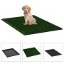 Inodoro mascotas con bandeja césped artificial verde 64x51x3 cm de vidaXL, Empapadores para mascotas - Ref: Foro24-170768, Pr...