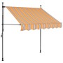 Retractable manual awning with yellow and blue LED lights, 150 cm. by , Awnings - Ref: Foro24-145849, Price: 72,59 €, Discoun...