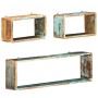 Set of 3 wall cube shelves made of solid recycled wood by , Shelves and shelves - Ref: Foro24-285845, Price: 68,47 €, Discoun...