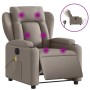 Reclining electric massage armchair in gray taupe fabric by , Armchairs - Ref: Foro24-3204478, Price: 286,52 €, Discount: %