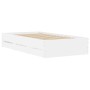 Cama con cajones madera de ingeniería blanca 75x190 cm de , Camas y somieres - Ref: Foro24-3207329, Precio: 127,99 €, Descuen...