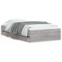 Sonoma gray engineered wood bed with drawers 75x190 cm by , Beds and slatted bases - Ref: Foro24-3207334, Price: 140,99 €, Di...