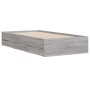 Sonoma gray engineered wood bed with drawers 75x190 cm by , Beds and slatted bases - Ref: Foro24-3207334, Price: 140,99 €, Di...