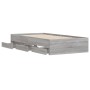 Cama con cajones madera de ingeniería gris Sonoma 75x190 cm de , Camas y somieres - Ref: Foro24-3207334, Precio: 140,99 €, De...