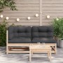 2-Sitzer-Gartensofa mit Kissen aus massivem Zirbenholz von , Modulare Sofas für den Außenbereich - Ref: Foro24-838117, Preis:...