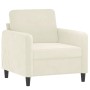 Cream velvet armchair, 60 cm by , Sofas - Ref: Foro24-359430, Price: 157,47 €, Discount: %